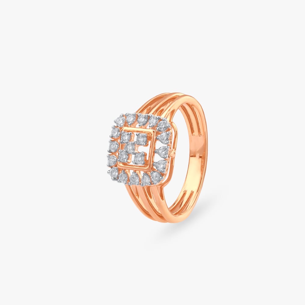 Square Cluster Diamond Ring