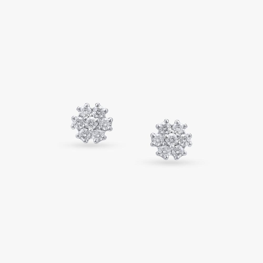 Petal Burst Diamond Stud Earrings