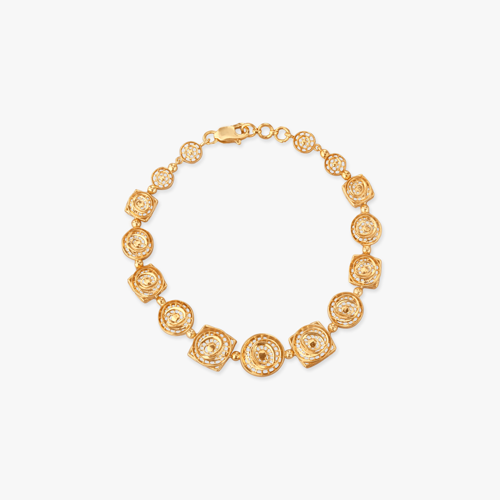Ornate Medallion Gold Bracelet