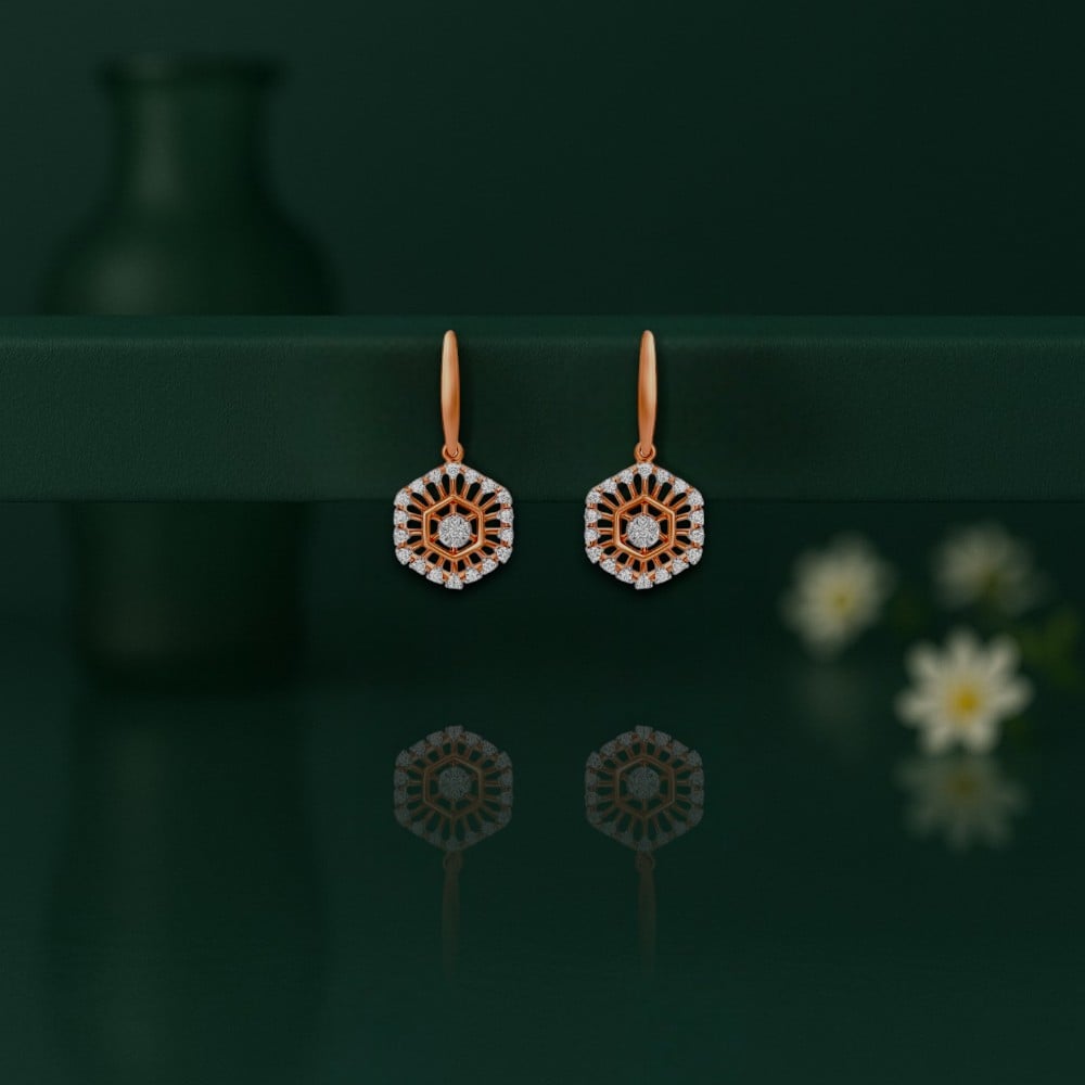 Stellar Frame Diamond Drop Earrings