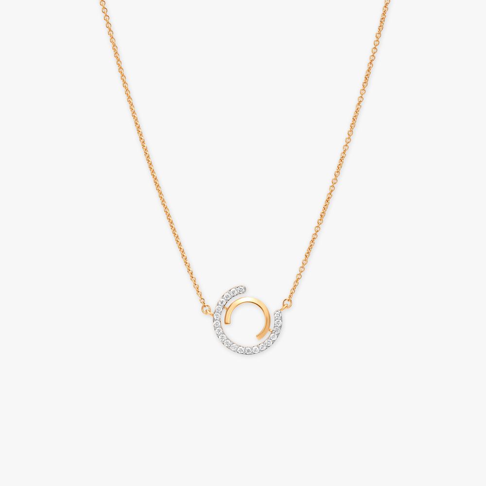 Radiant Circles Diamond Pendant with Chain