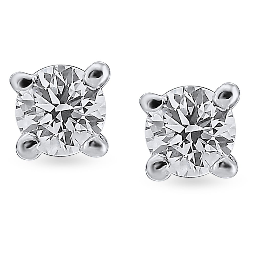 Contemporary Single Stone Diamond Stud Earrings