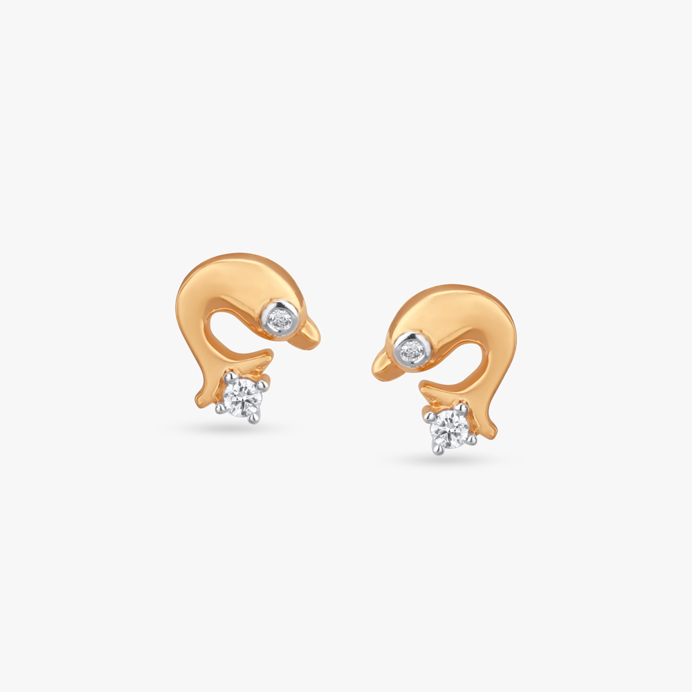 

Dolphin Dance Diamond Stud Earrings For Kids
