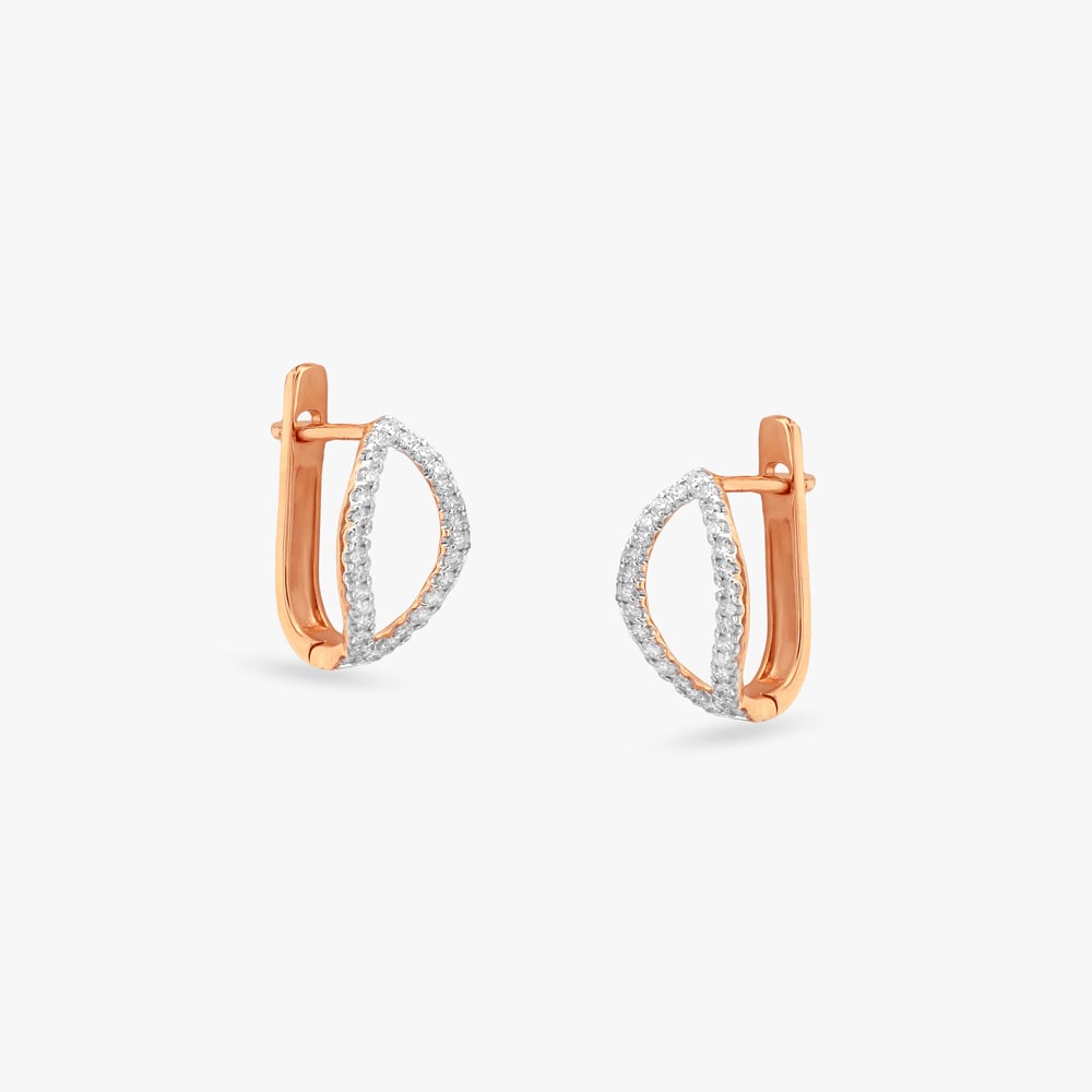 Halo Swing Diamond Hoop Earrings