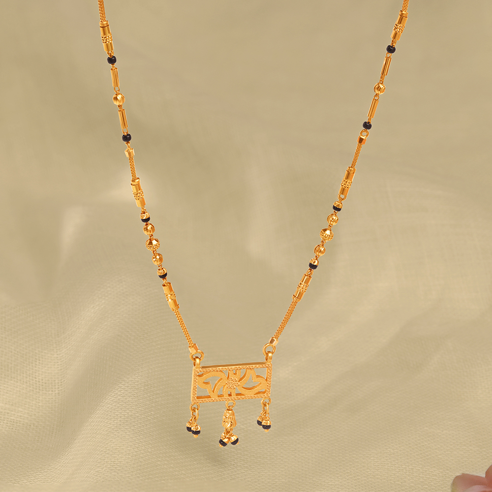 Artistic Yellow Gold Frame Mangalsutra