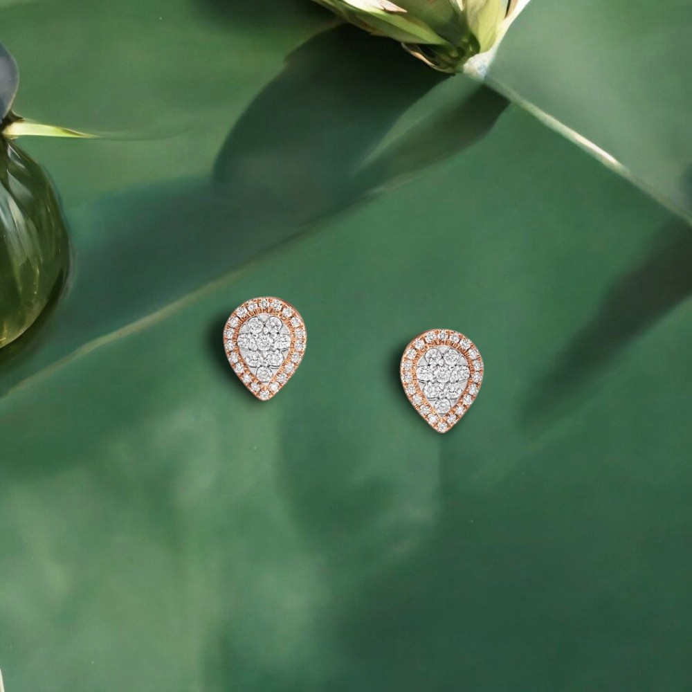 Dewdrop Diamond Stud Earrings