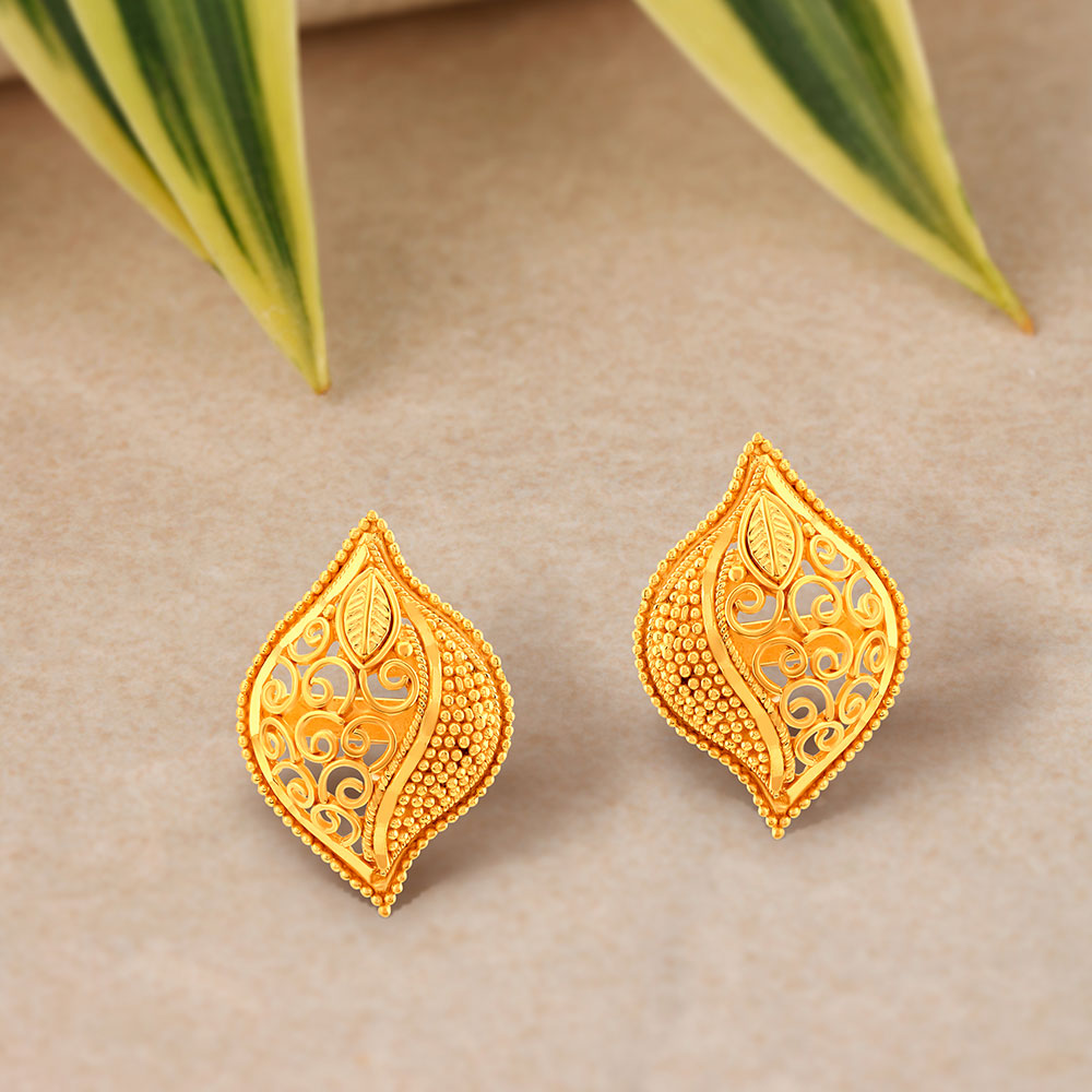 Gold Marquise Studs