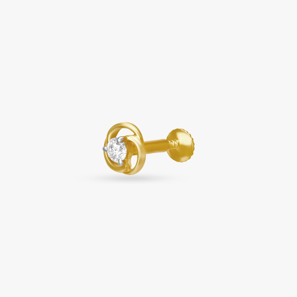 

Rosy Diamond and Gold Nose Pin