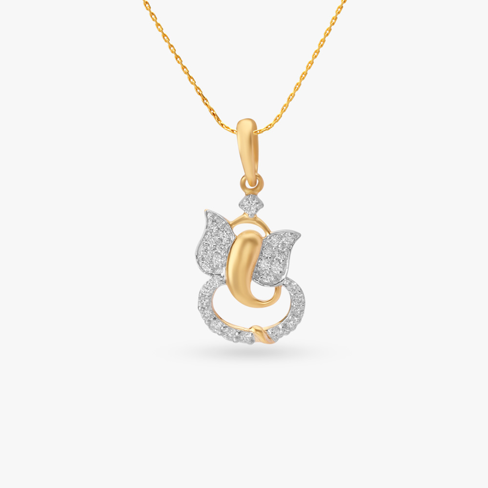 Ganpati Bappa Morya Diamond Ganesh Pendant