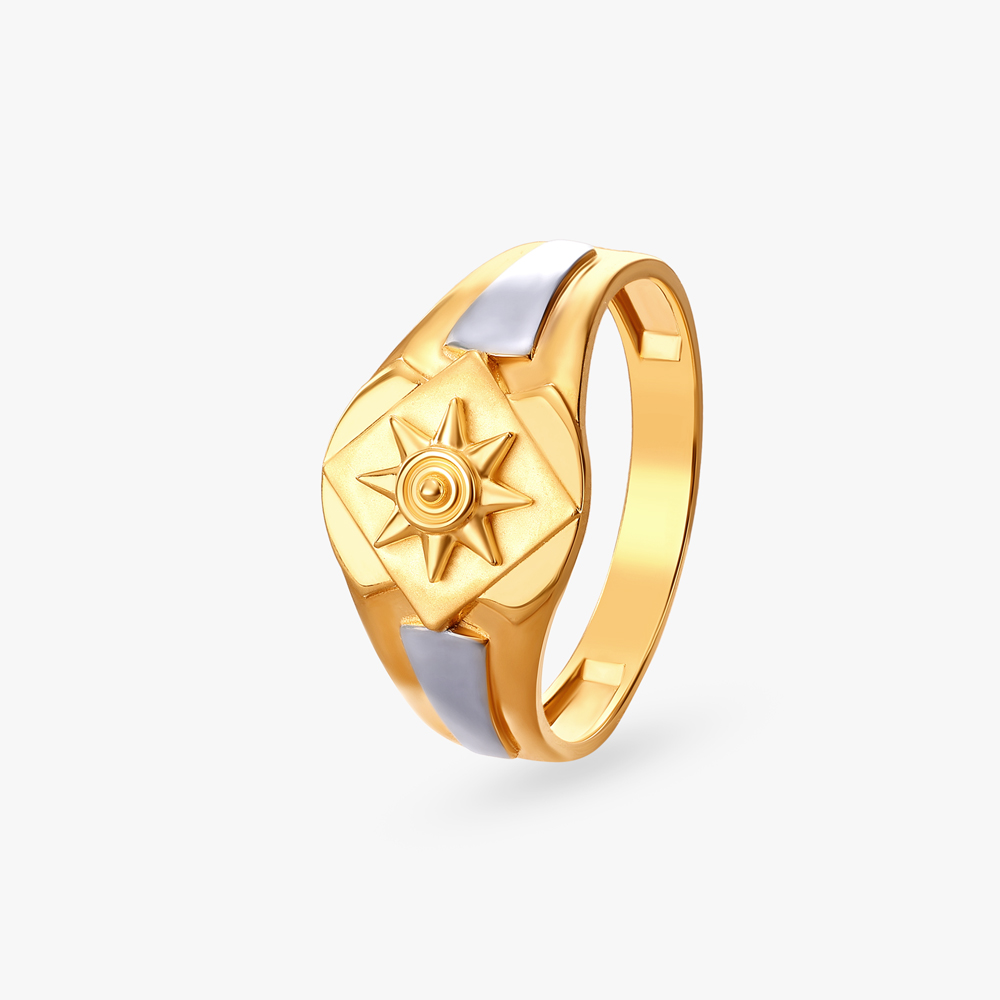 Celestial Star Gold Finger Ring for Men