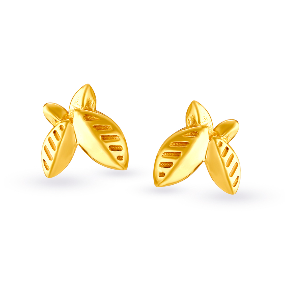 Quirky Butterfly Gold Stud Earrings