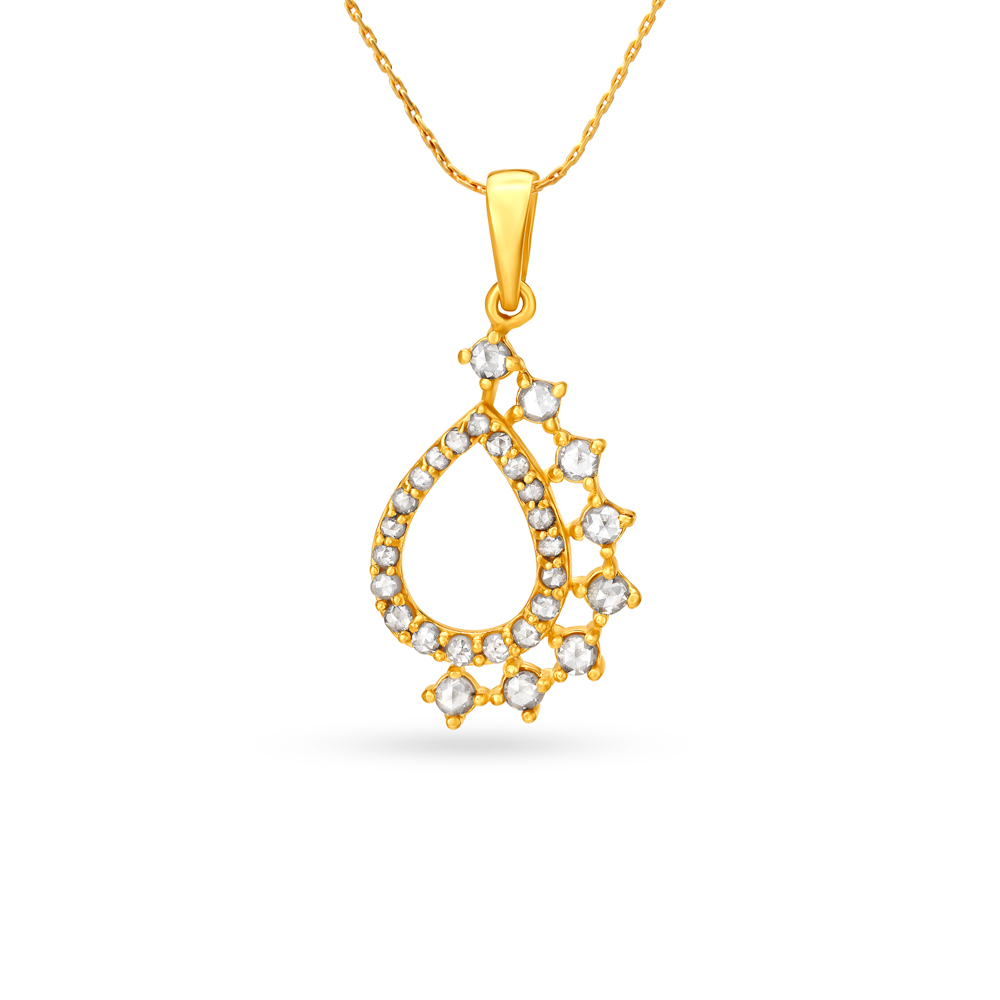 

Fancy Teardrop Motif Gold Pendant