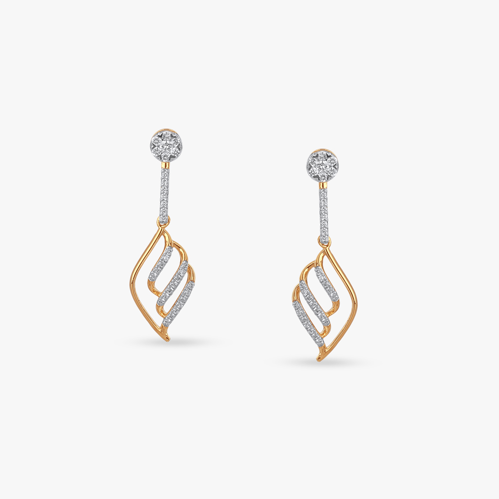 Twisted Sparkle Diamond Drop Earrings