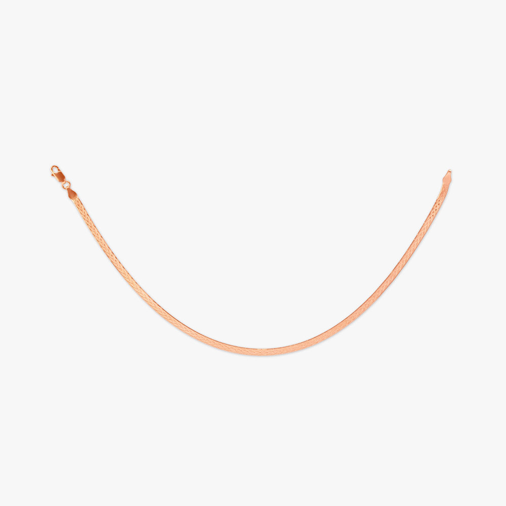 Classic Herringbone Silver Anklet