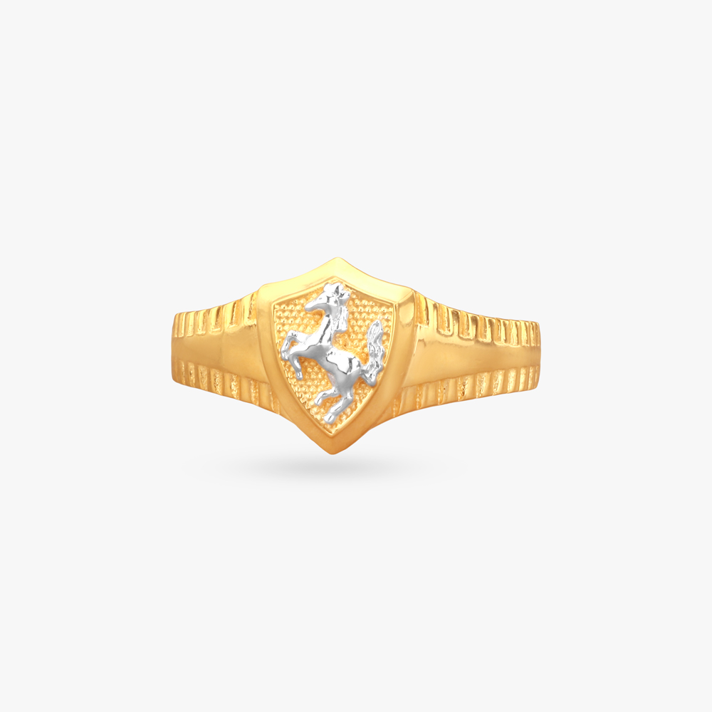 Gallop Guard Gold Ring for Men