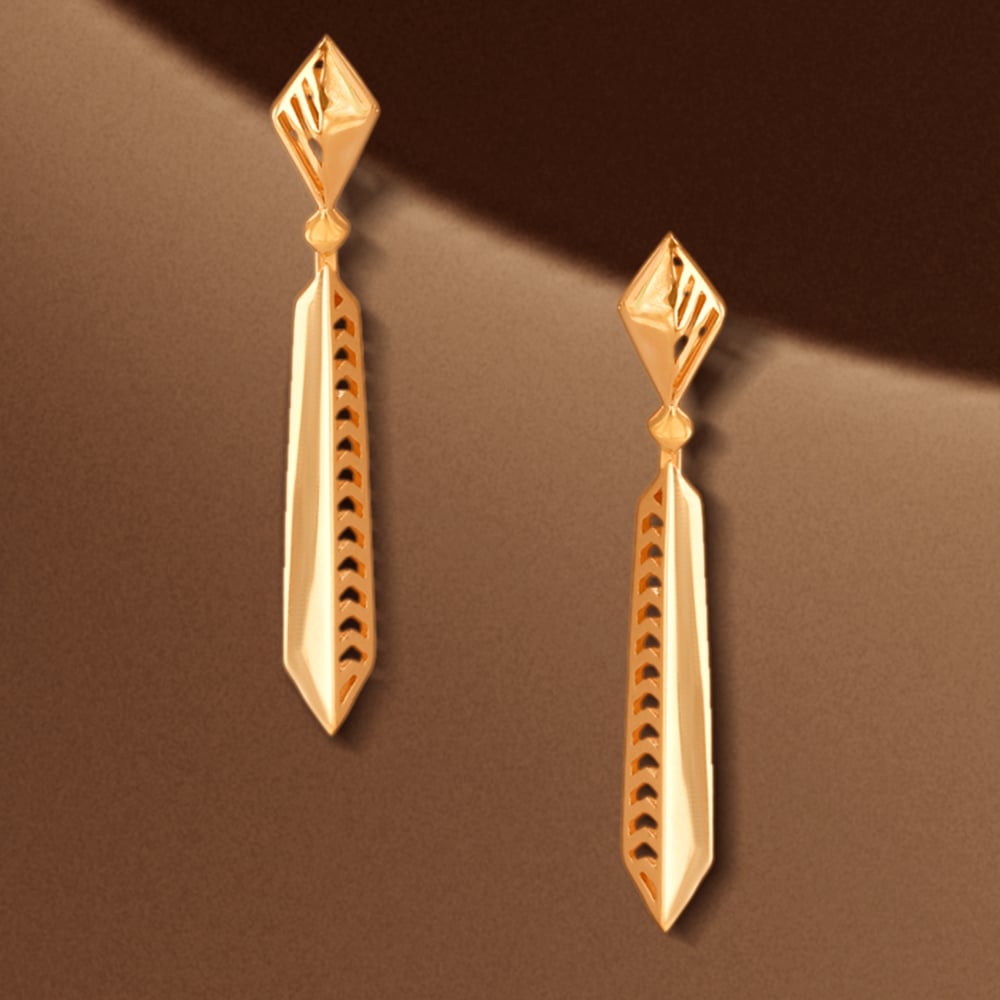 

Sleek Geometric Gold Drop Earrings
