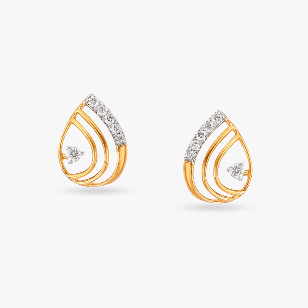 Ripple Glow Diamond Stud Earrings
