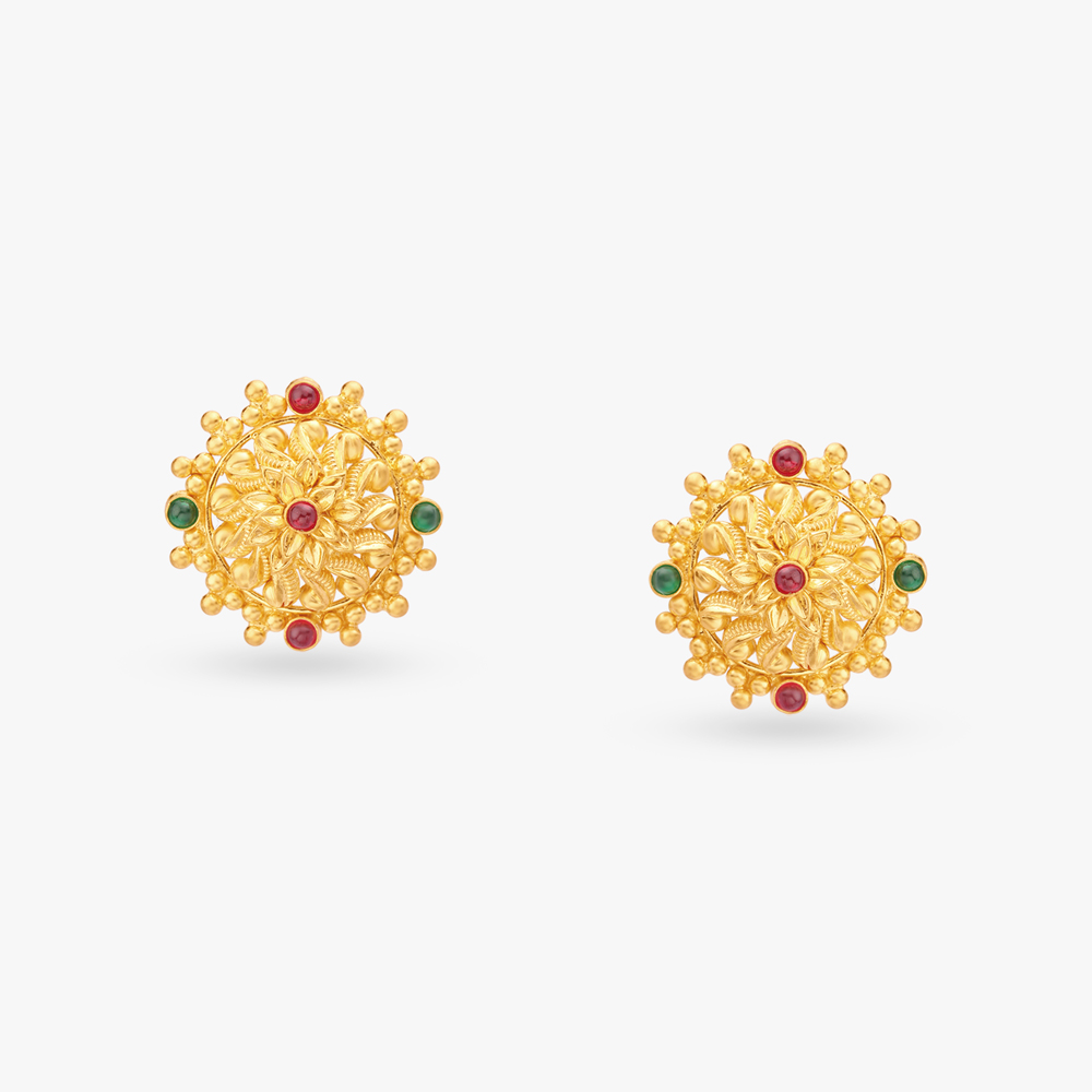 Antique Gold Stud Earrings