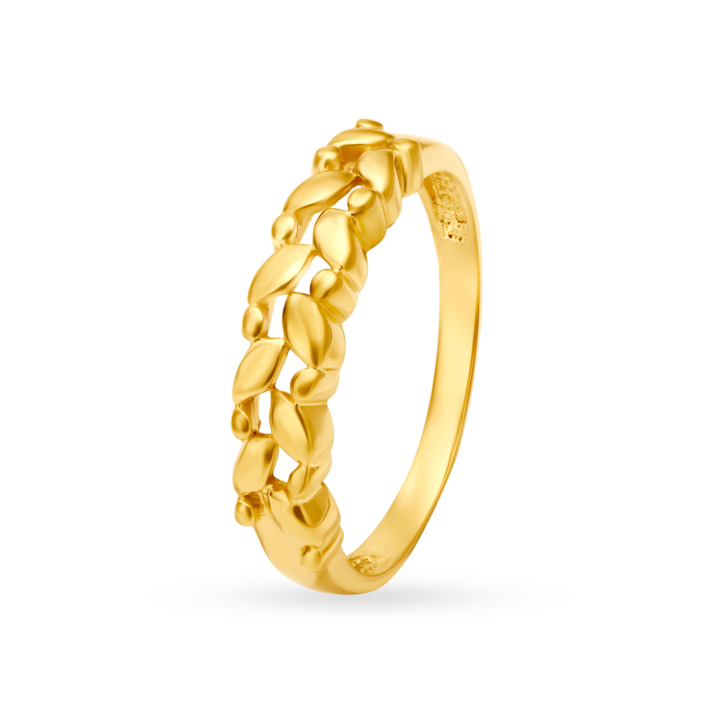 Beautiful 22 Karat Yellow Gold Braided Finger Ring