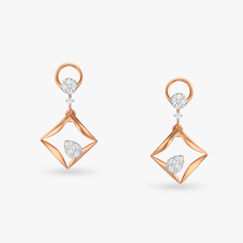 Contemporary Chic Diamond Drop Earrings