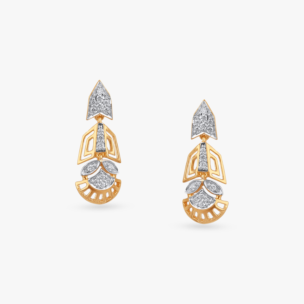 Artful Arc Diamond Drop Earrings