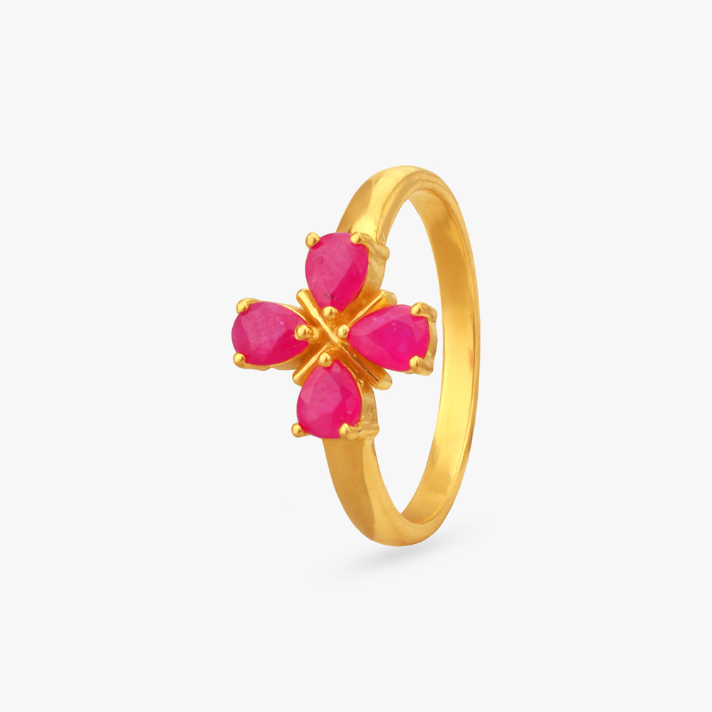 Charming Cluster Ruby Finger Ring
