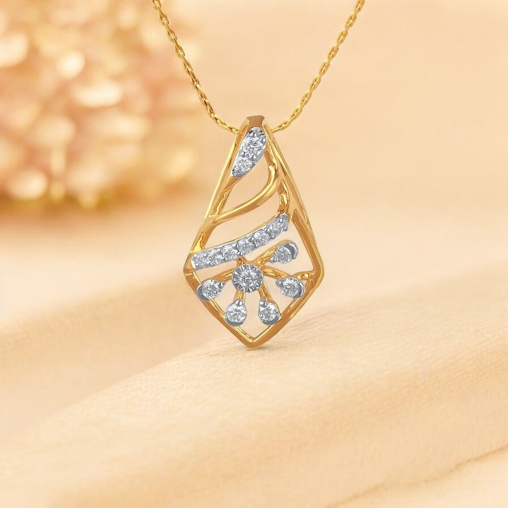 Whirling Spark Diamond Pendant
