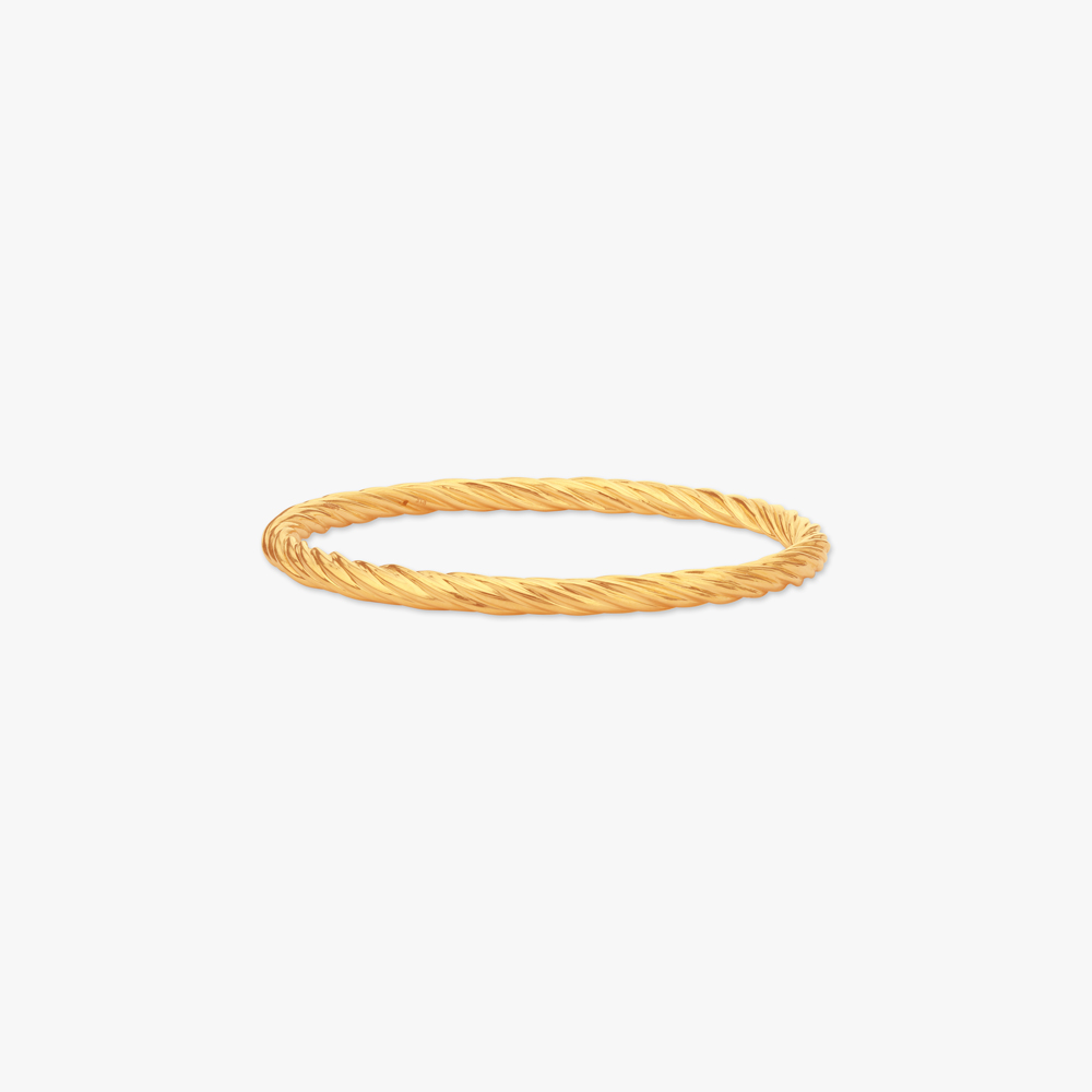 Lustrous Swirl Gold Bangle
