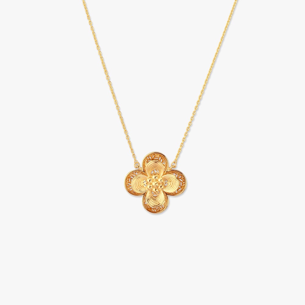 Spiral Bloom Gold Necklace