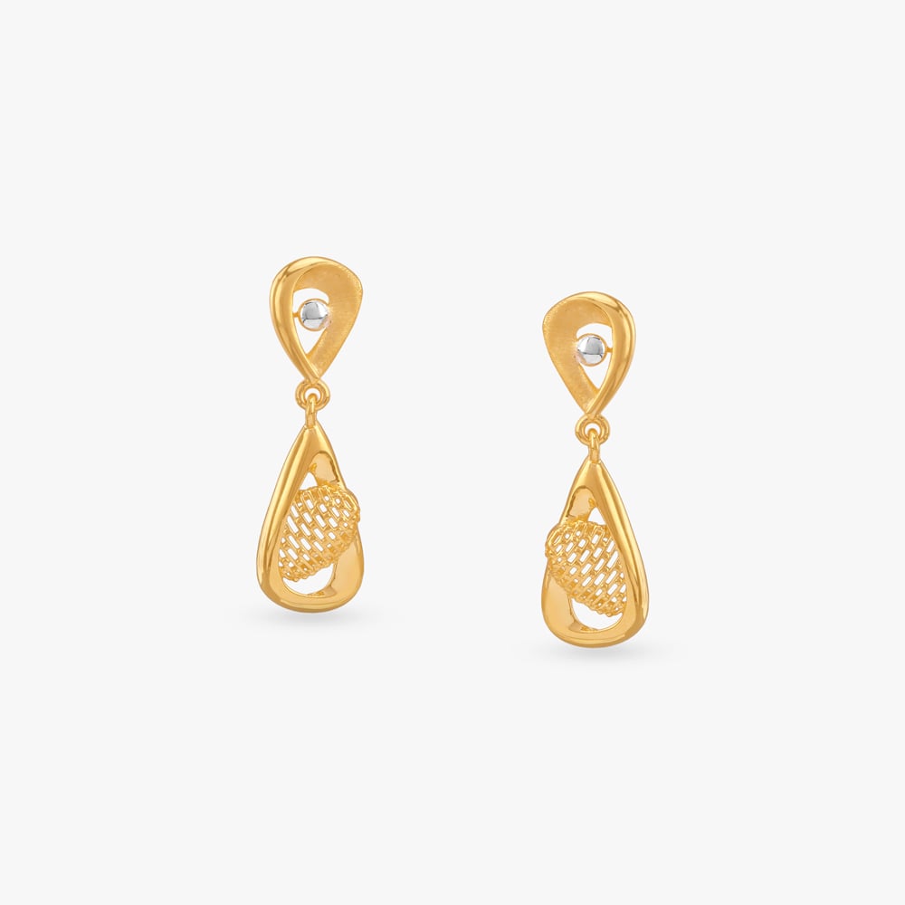 Whispers Woven Gold Drop Earrings