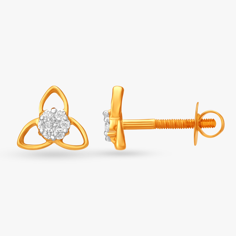 

Dazzling Floral Diamond Stud Earrings