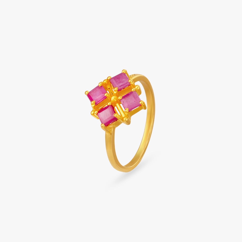 Playful Regal Ruby Finger Ring
