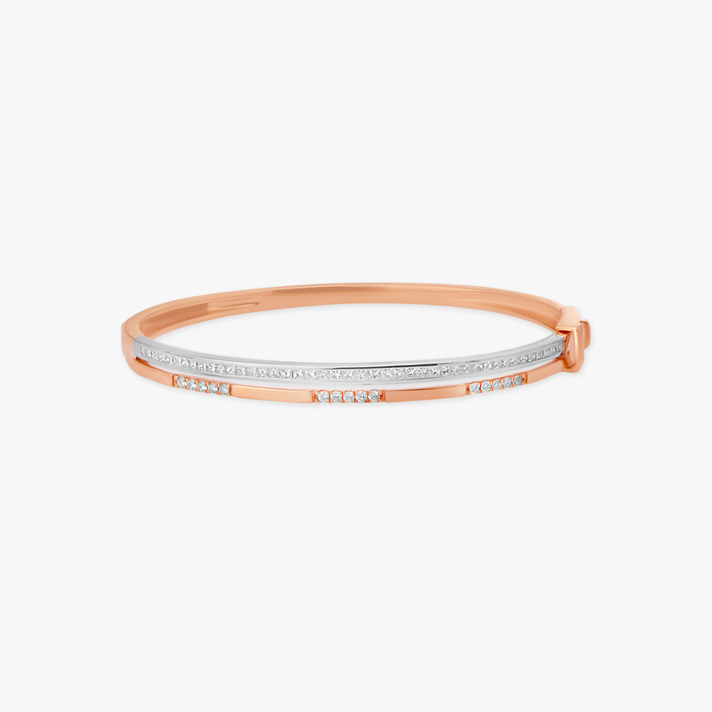 Dual Tone Diamond Bangle