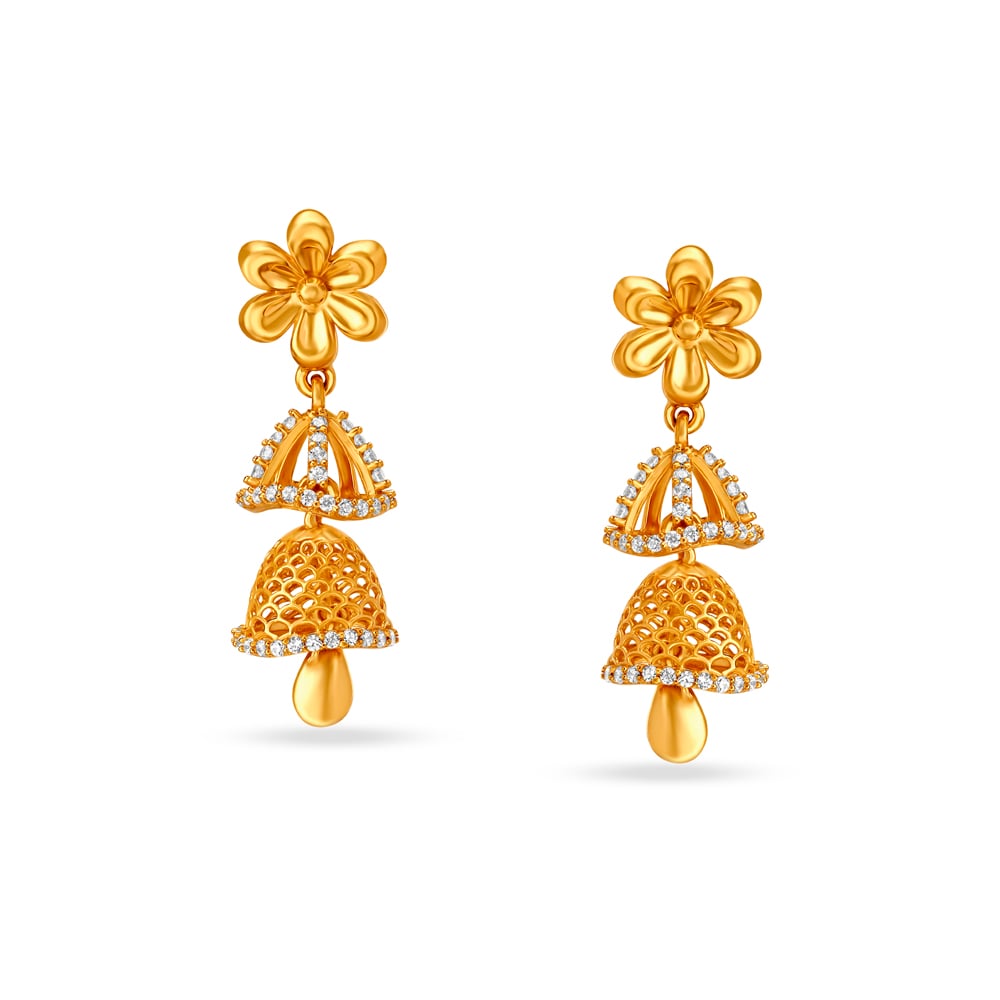 

Gorgeous Jali Work Jhumka Earrings