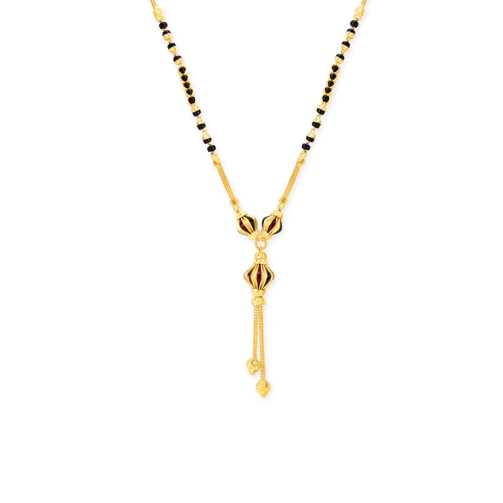

Sleek Enameled Mangalsutra