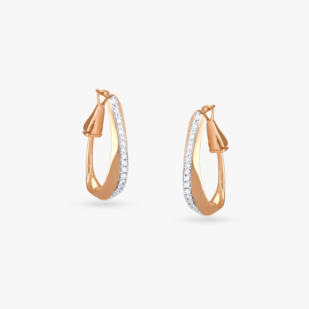 Chic Shine Diamond Hoop Earrings