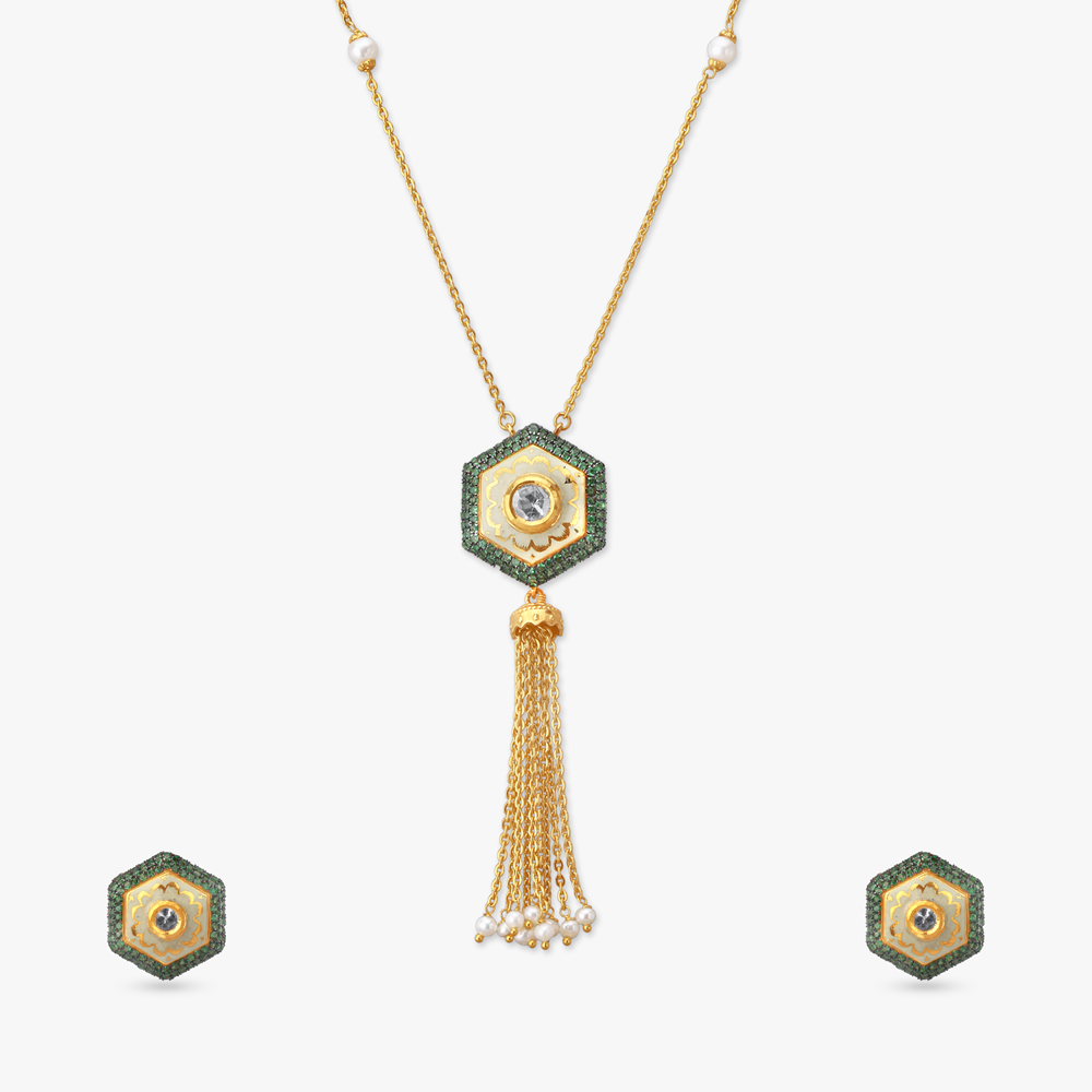 Mosaic Majesty Gold Necklace Set