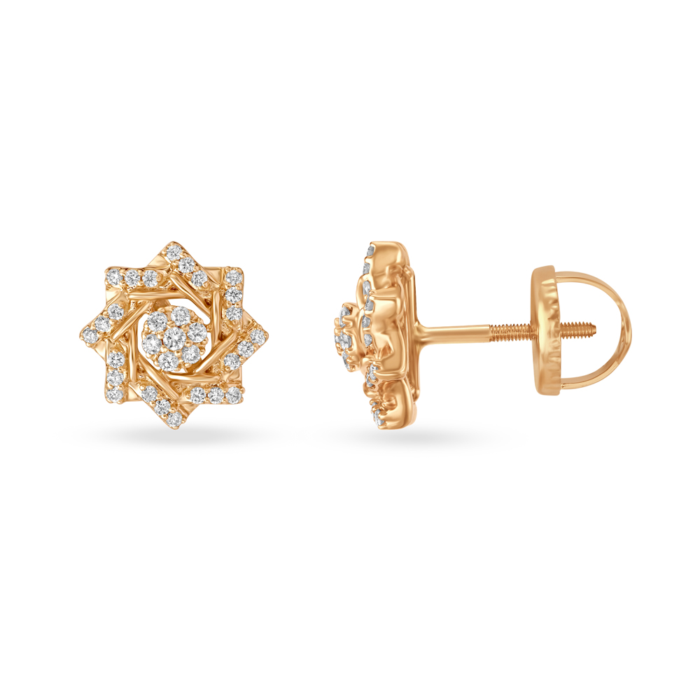 

Enticing Artistic Floral Diamond Stud Earrings