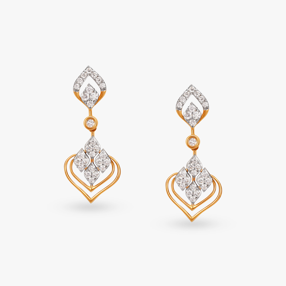 Lotus Aura Diamond Drop Earrings