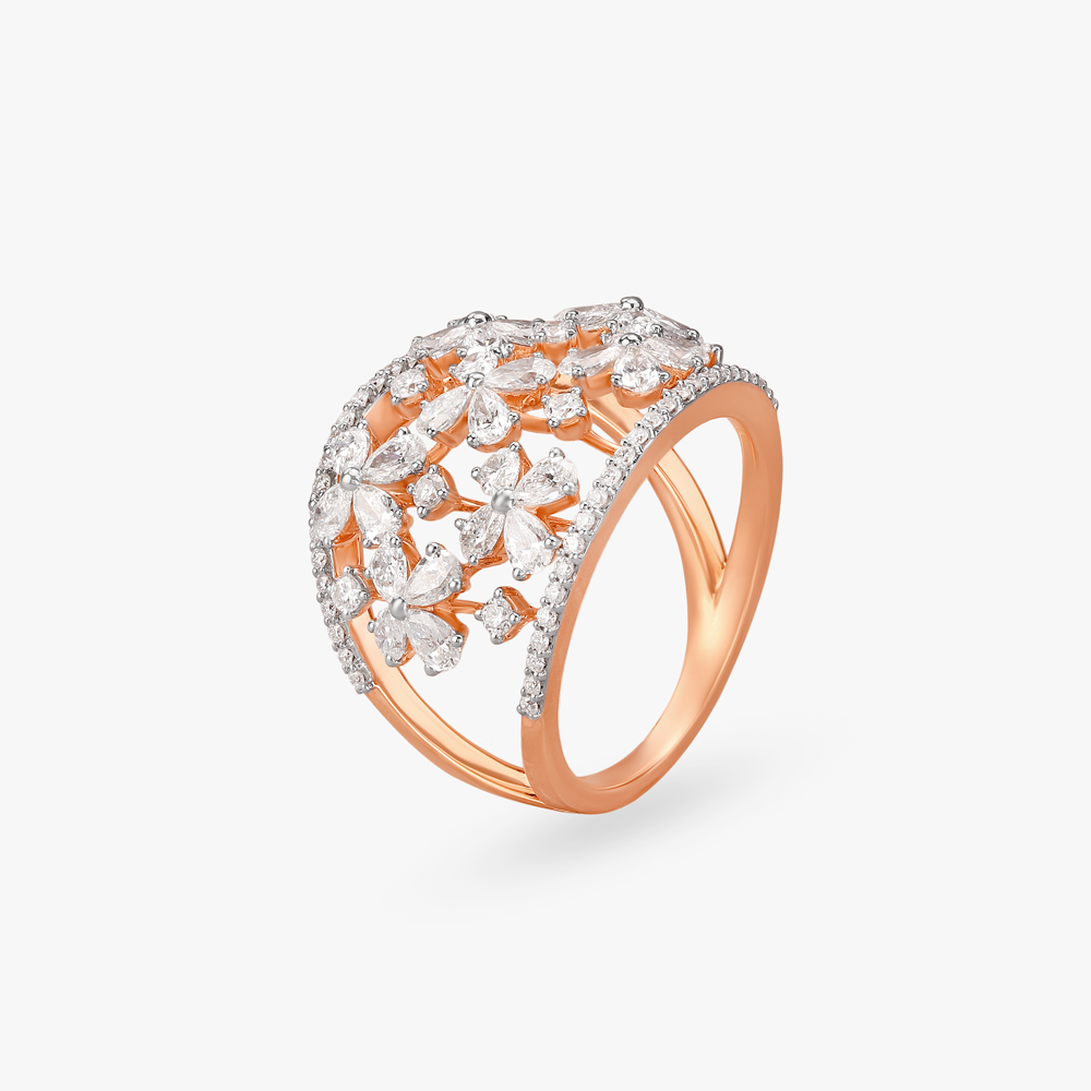 Floral Luxe Diamond Finger Ring