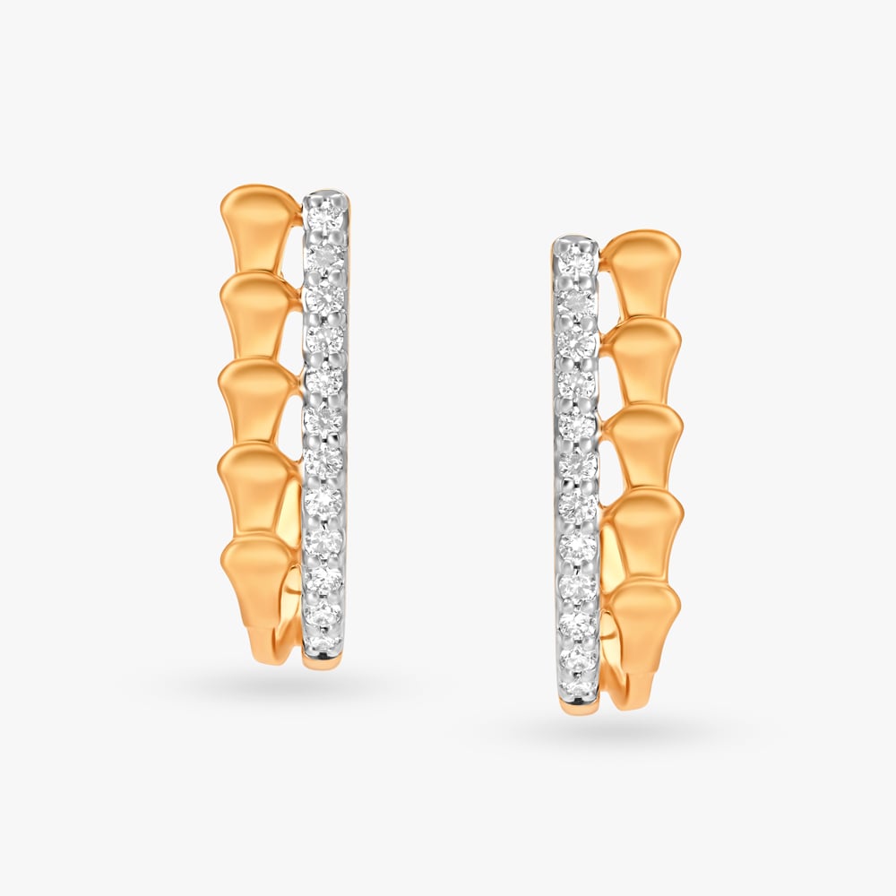 Sparkline Edge Diamond Stud Earrings