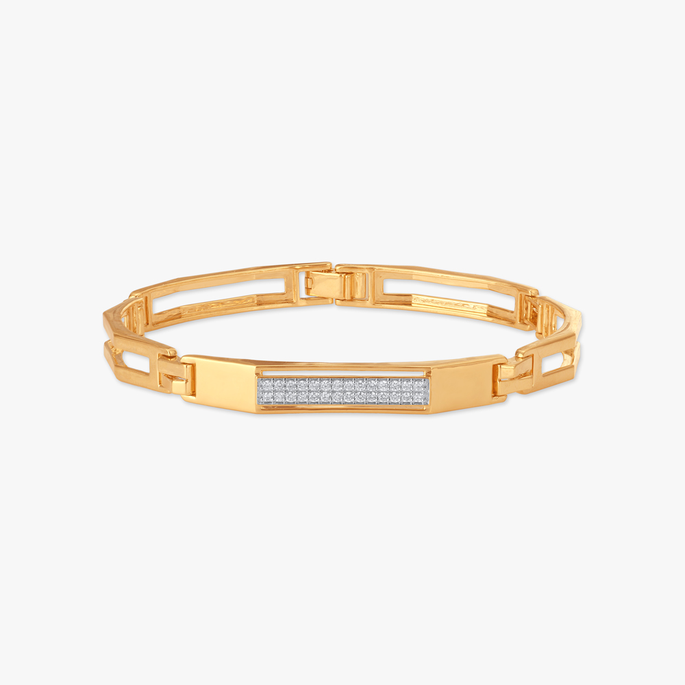 Linear Edge Diamond Bracelet for Men