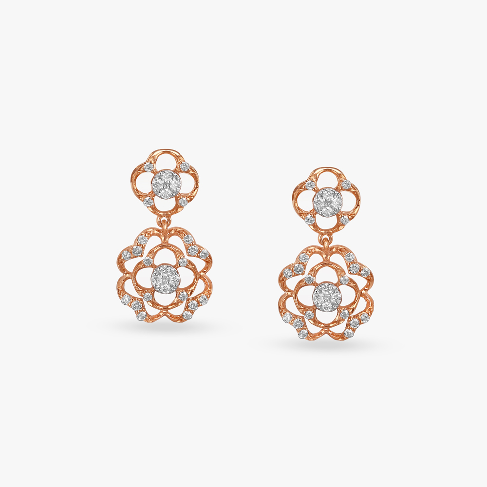 Floral Fantasy Diamond Drop Earrings