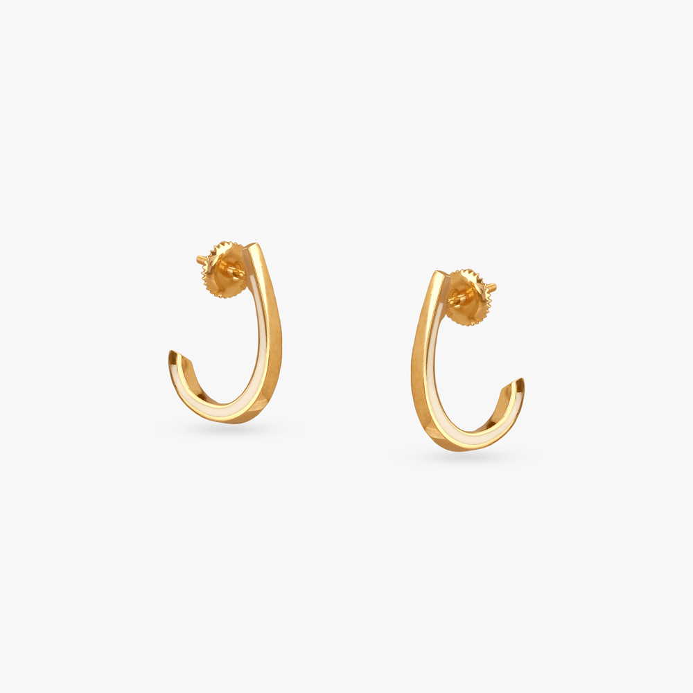 Sway Curve Gold Hoop Earrings