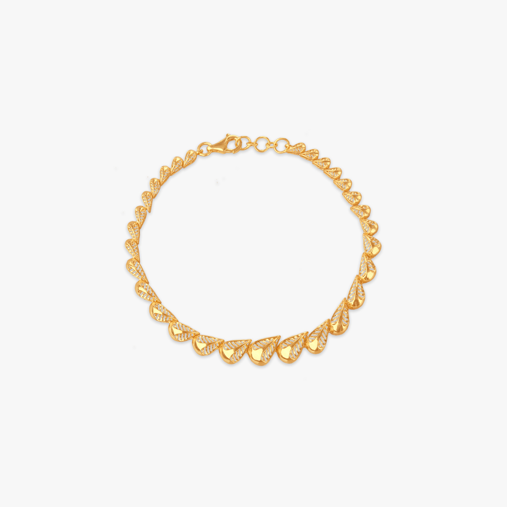 Leaf-Twist Gold Bracelet