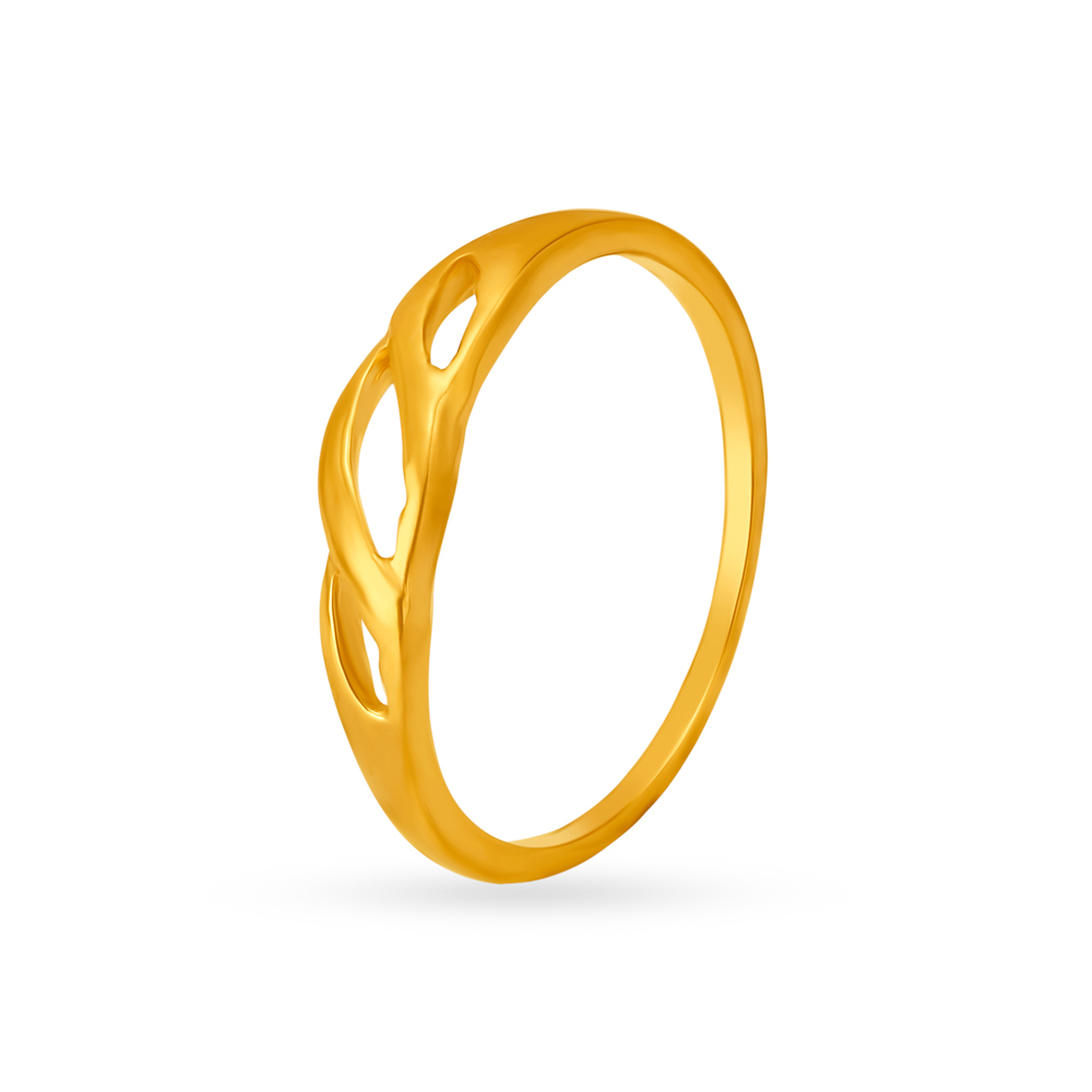 Whimsical Yellow Gold Waveform Finger Ring