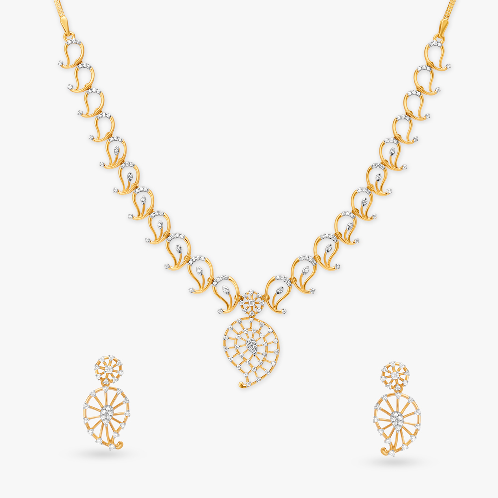 Filigree Diamond Necklace Set