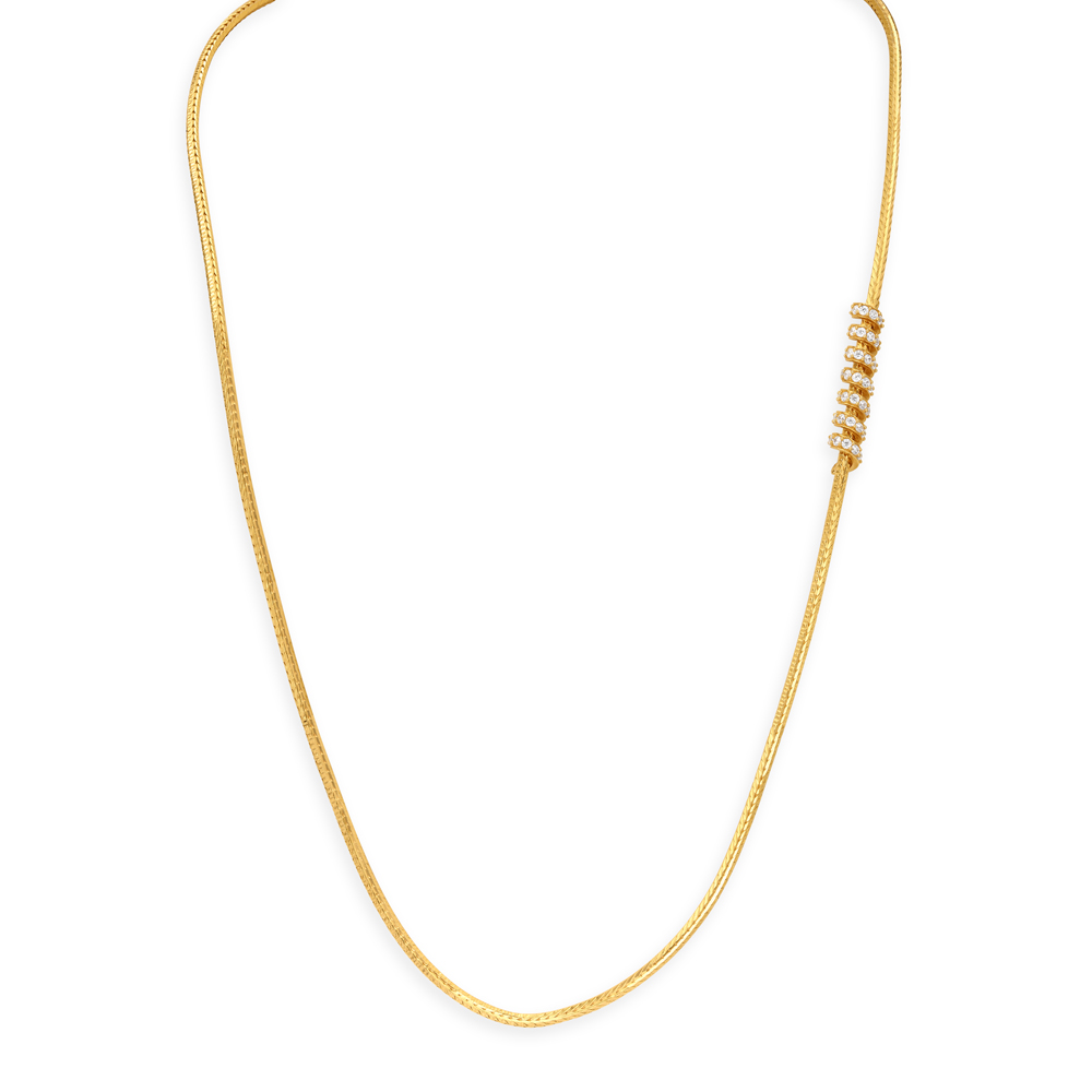 Elegant Gold Chain with Cubic Zorconia