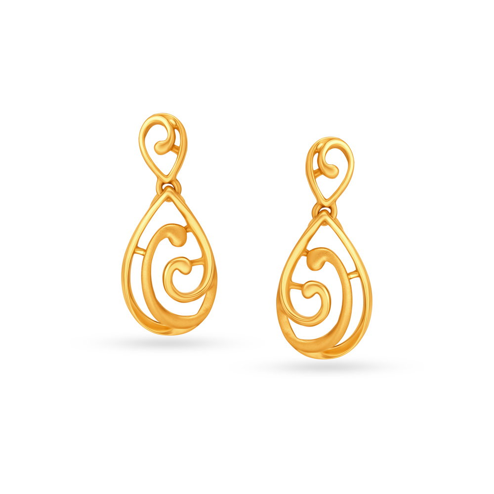 Dainty Pear Short Drop Earrings