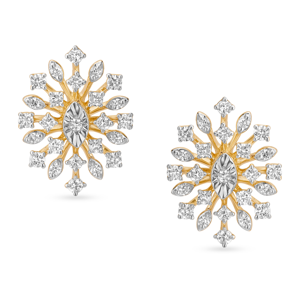 

Opulent Diamond and Gold Stud Earrings
